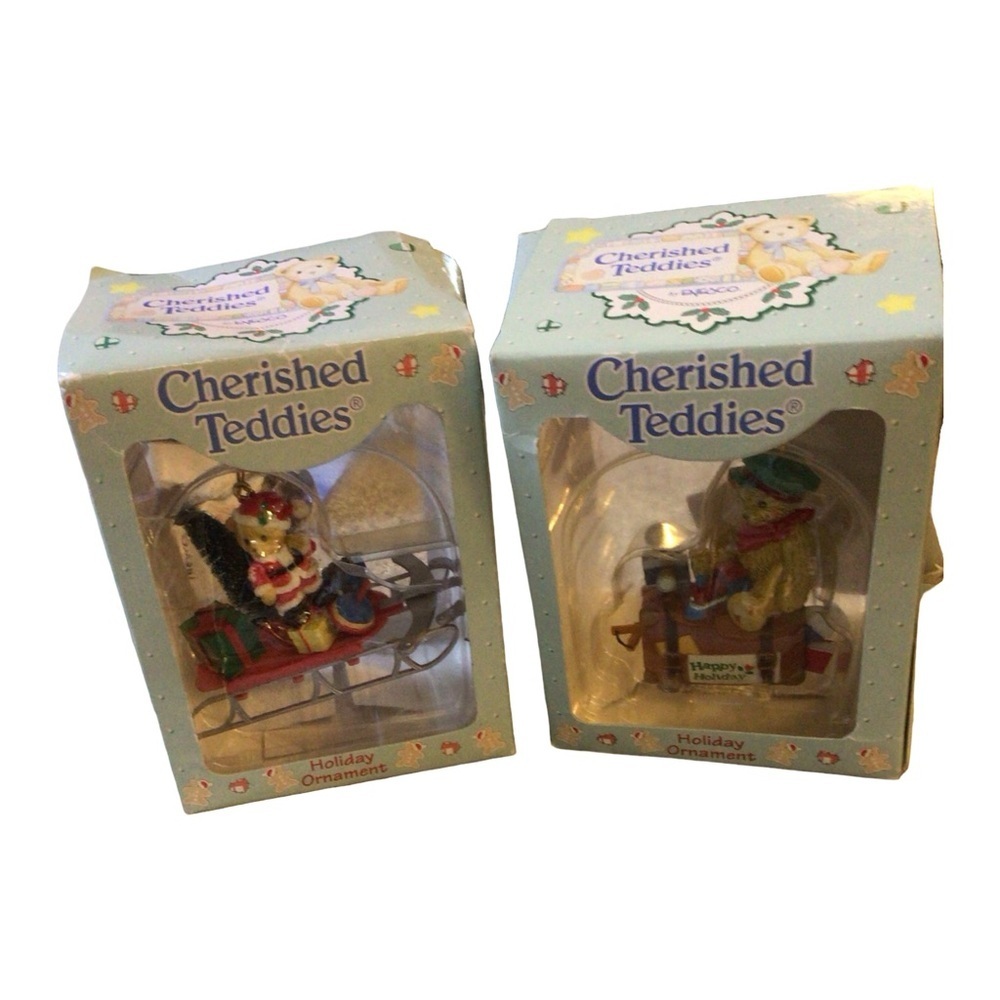 Cherished Teddies Festive Ornament Duo